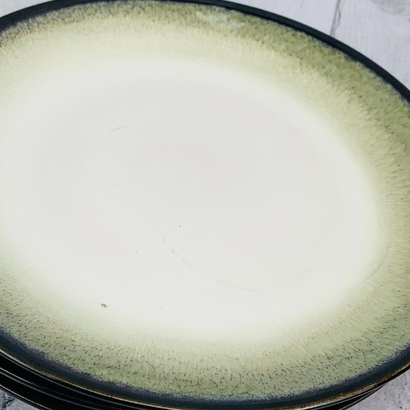 Sango NOVA BLACK 4932  Grayish White Center Stoneware Salad Dessert Plate Set 4 - Picture 4 of 12